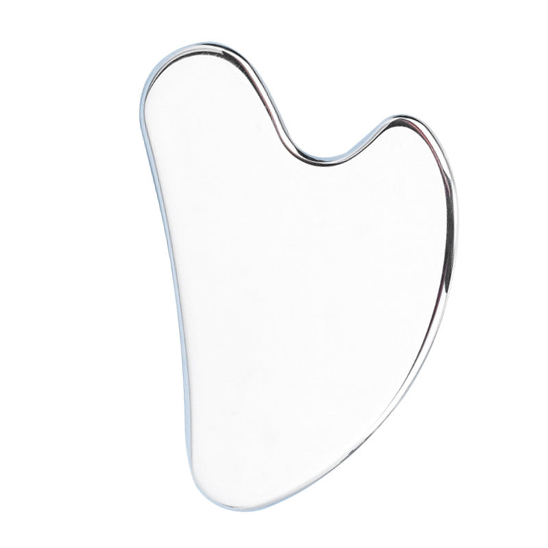 Non-porous stainless steel gua sha, heart-shaped facial massage tool