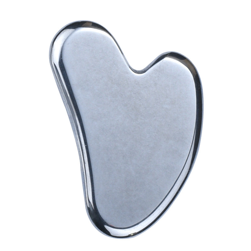 Matte titanium magnetic gua sha, heart-shaped facial massage tool