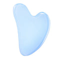 Pale iridescent opal gua sha stone, heart-shaped facial massage tool