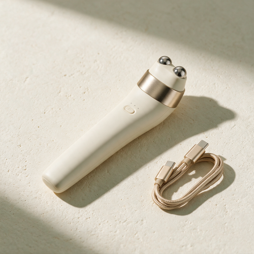 Lyquora LiftWave microcurrent wand with steel spheres and USB-C cable